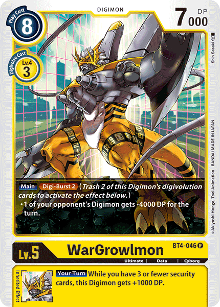 Digimon TCG Card BT4-046 WarGrowlmon