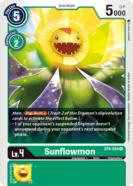 Digimon TCG Card 'BT4-054' 'Sunflowmon'