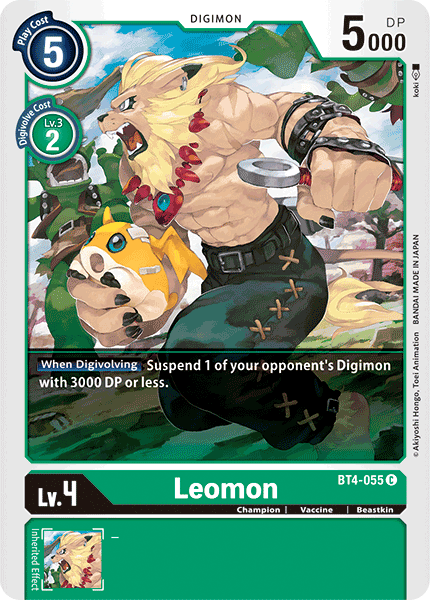 Digimon TCG Card 'BT4-055' 'Leomon'