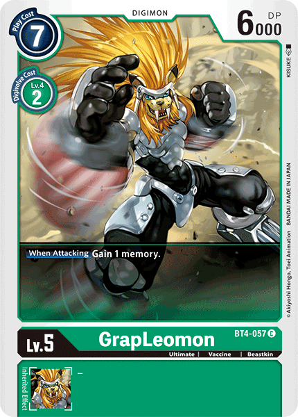 Digimon TCG Card 'BT4-057' 'GrapLeomon'