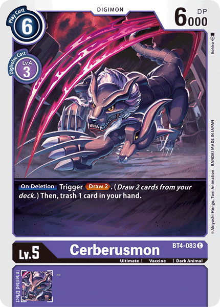 Digimon TCG Card 'BT4-083' 'Cerberusmon'