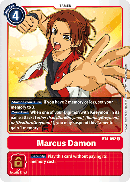 Digimon TCG Card BT4-092 Marcus Damon