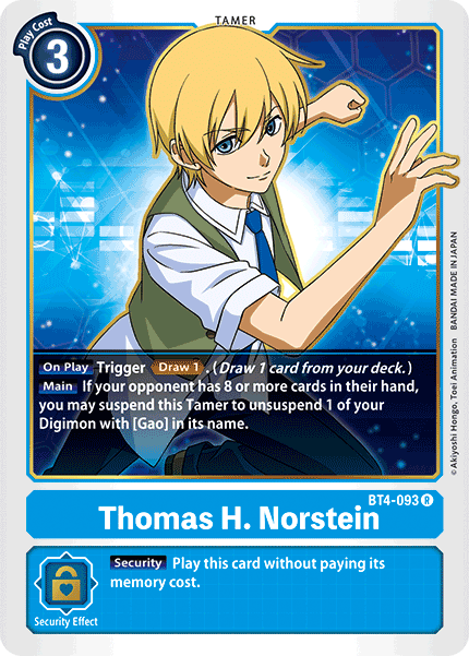 Digimon TCG Card BT4-093 Thomas H. Norstein