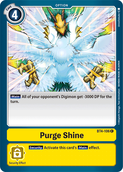 Digimon TCG Card BT4-106 Purge Shine