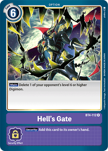 Digimon TCG Card BT4-112 Hell's Gate