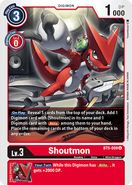 Digimon TCG Card 'BT5-009' 'Shoutmon'