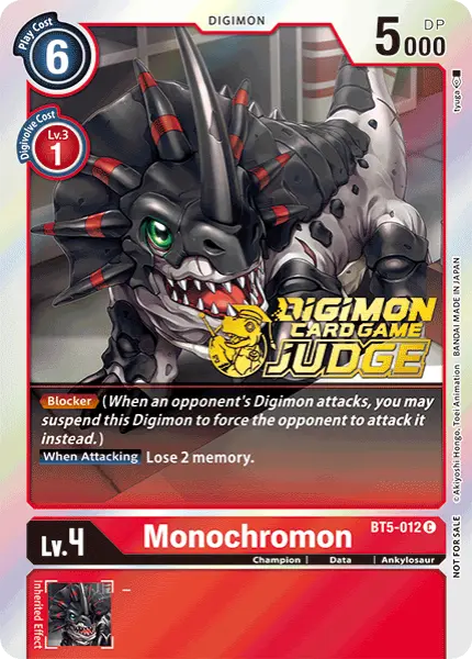 Digimon TCG Card 'BT5-012_P1' 'Monochromon'