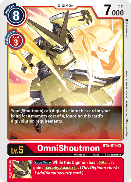 Digimon TCG Card 'BT5-014' 'OmniShoutmon'