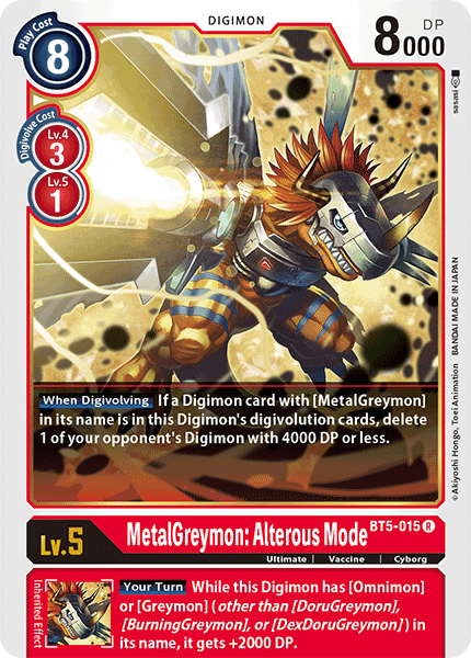 Digimon TCG Card BT5-015 MetalGreymon Alterous Mode