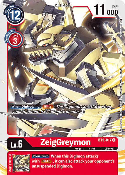 Digimon TCG Card BT5-017 ZeigGreymon