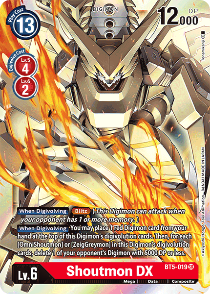 Digimon TCG Card 'BT5-019' 'Shoutmon DX'