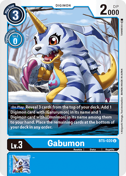 Digimon TCG Card 'BT5-020' 'Gabumon'