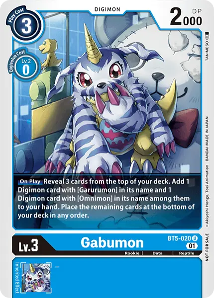 Digimon TCG Card 'BT5-020_P2' 'Gabumon'