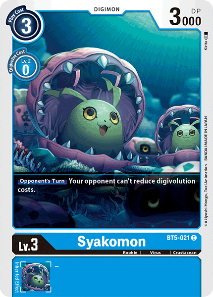Digimon TCG Card BT5-021 Syakomon