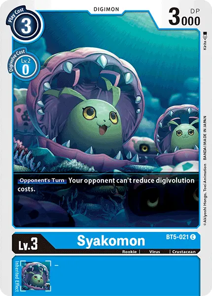 Digimon TCG Card 'BT5-021' 'Syakomon'