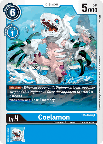 Digimon TCG Card BT5-026 Coelamon