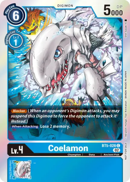 Digimon TCG Card BT5-026_P1 Coelamon