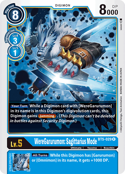 Digimon TCG Card BT5-029 WereGarurumon Sagittarius Mode