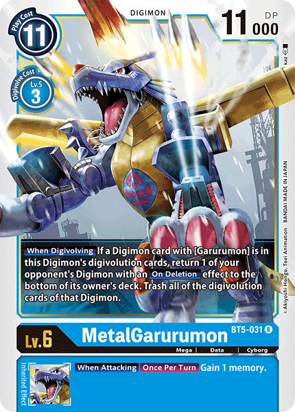 Digimon TCG Card BT5-031 MetalGarurumon