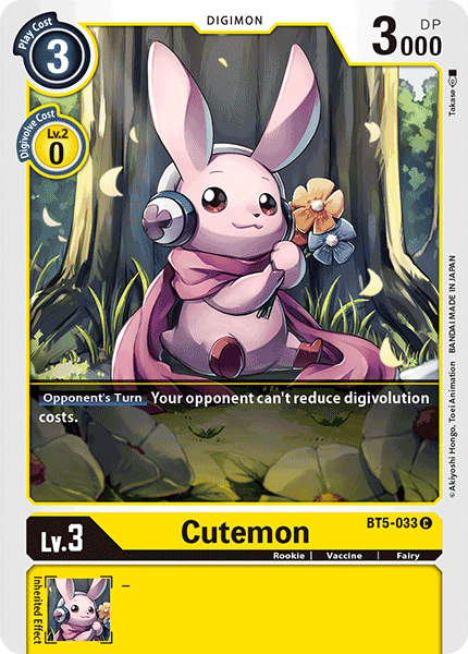 Digimon TCG Card 'BT5-033' 'Cutemon'
