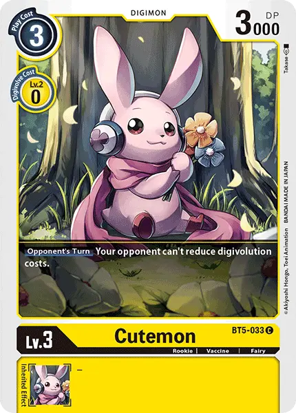 Digimon TCG Card 'BT5-033' 'Cutemon'