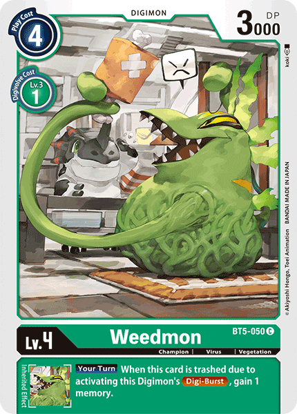 Digimon TCG Card BT5-050 Weedmon