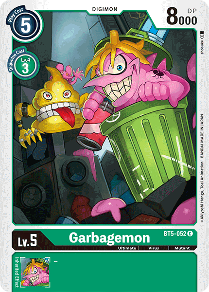 Digimon TCG Card BT5-052 Garbagemon