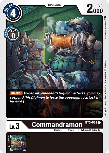 Digimon TCG Card BT5-061 Commandramon