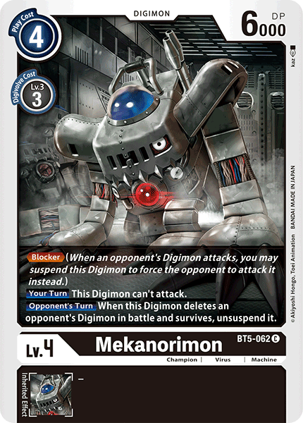 Digimon TCG Card 'BT5-062' 'Mekanorimon'