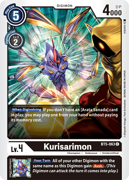 Digimon TCG Card BT5-063 Kurisarimon