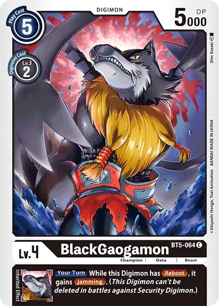 Digimon TCG Card 'BT5-064' 'BlackGaogamon'