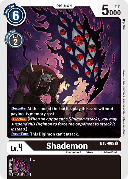 Digimon TCG Card 'BT5-065' 'Shademon'
