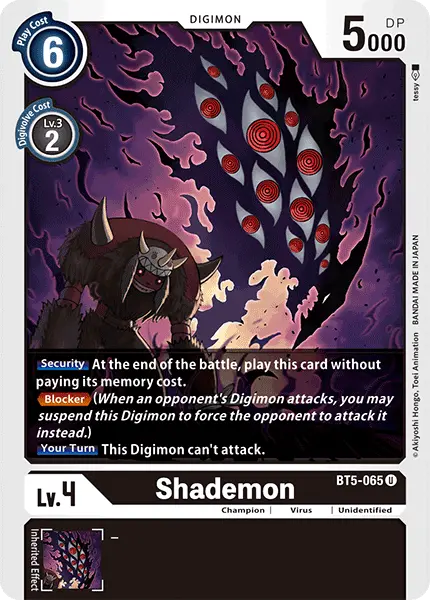 Digimon TCG Card 'BT5-065' 'Shademon'