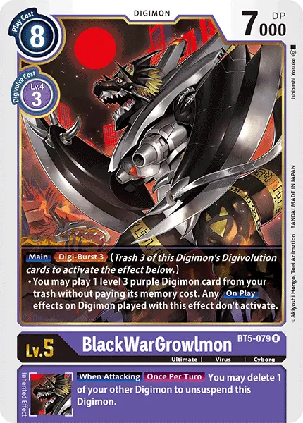 Digimon TCG Card 'BT5-079' 'BlackWarGrowlmon'