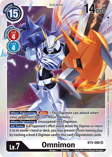 Digimon TCG Card BT5-086 Omnimon