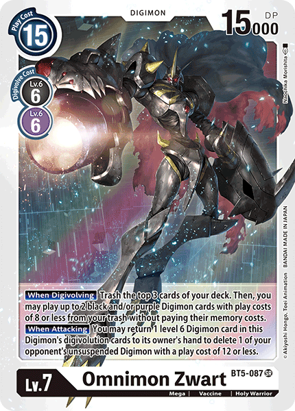 Digimon TCG Card 'BT5-087' 'Omnimon Zwart'