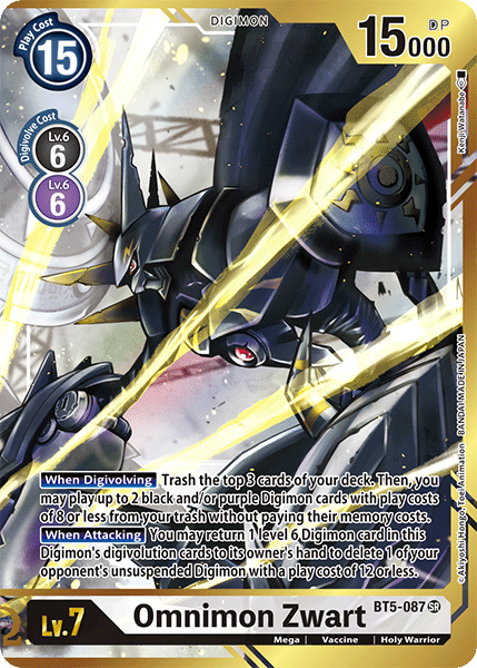 Digimon TCG Card BT5-087_P1 Omnimon Zwart