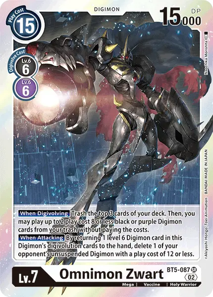 Digimon TCG Card BT5-087_P4 Omnimon Zwart