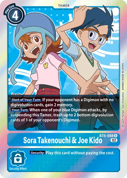 Digimon TCG Card BT5-088_P3 Sora Takenouchi & Joe Kido