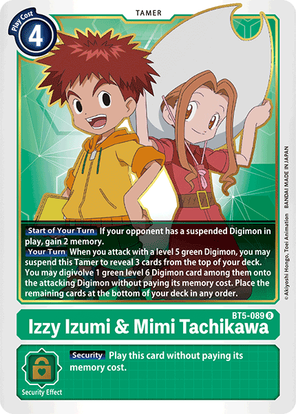 Digimon TCG Card BT5-089 Izzy Izumi & Mimi Tachikawa