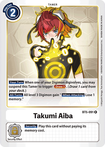 Digimon TCG Card BT5-091 Takumi Aiba