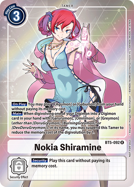 Digimon TCG Card 'BT5-092_P1' 'Nokia Shiramine'