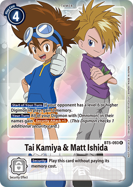 Digimon TCG Card BT5-093_P1 Tai Kamiya & Matt Ishida