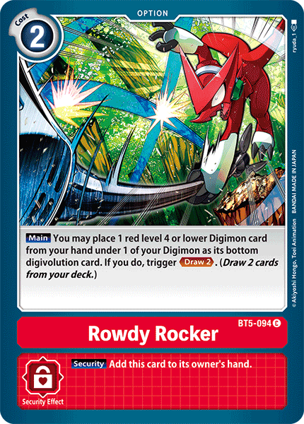 Digimon TCG Card 'BT5-094' 'Rowdy Rocker'