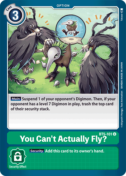 Digimon TCG Card BT5-101 You Can't Actually Fly