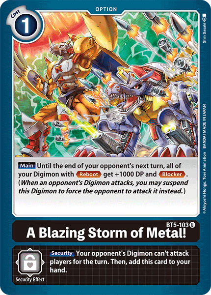 Digimon TCG Card 'BT5-103' 'A Blazing Storm of Metal!'