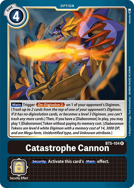 Digimon TCG Card 'BT5-104' 'Catastrophe Cannon'
