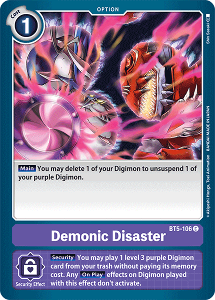 Digimon TCG Card 'BT5-106' 'Demonic Disaster'