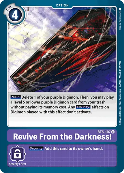 Digimon TCG Card 'BT5-107' 'Revive From The Darkness!'