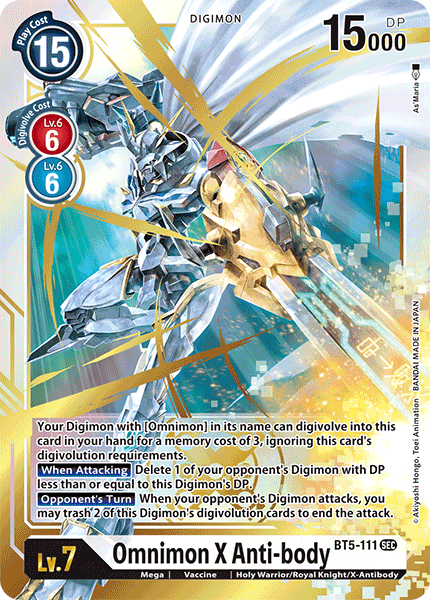 Digimon TCG Card BT5-111 Omnimon X Anti-body